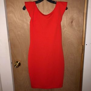 Salmon Pink Homecoming Ruffled Back Dress